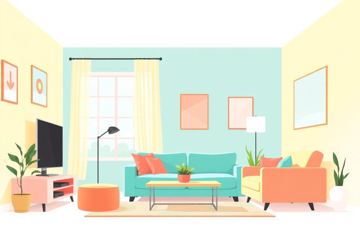 A bright, cheerful living room cleaned by Crazy Clean